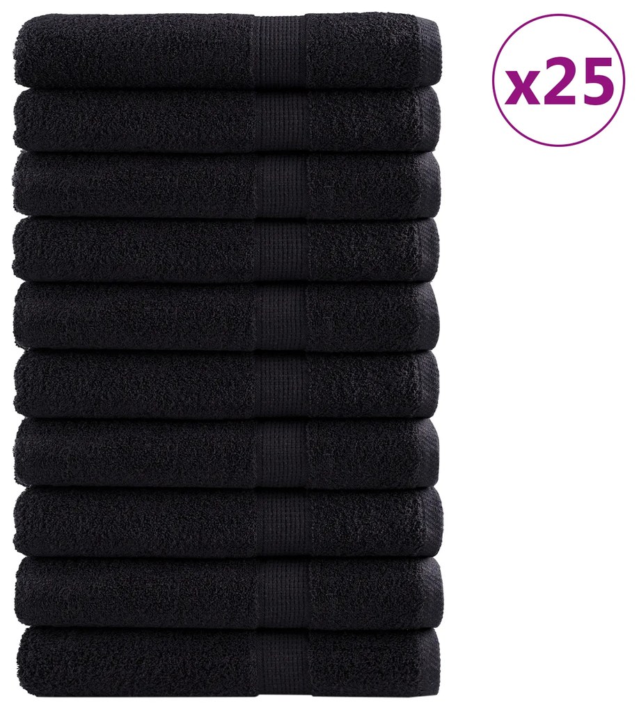 vidaXL Premium Πετσέτες "SOLUND" 25 τμχ Μαύρο 100x200 εκ 550 gsm