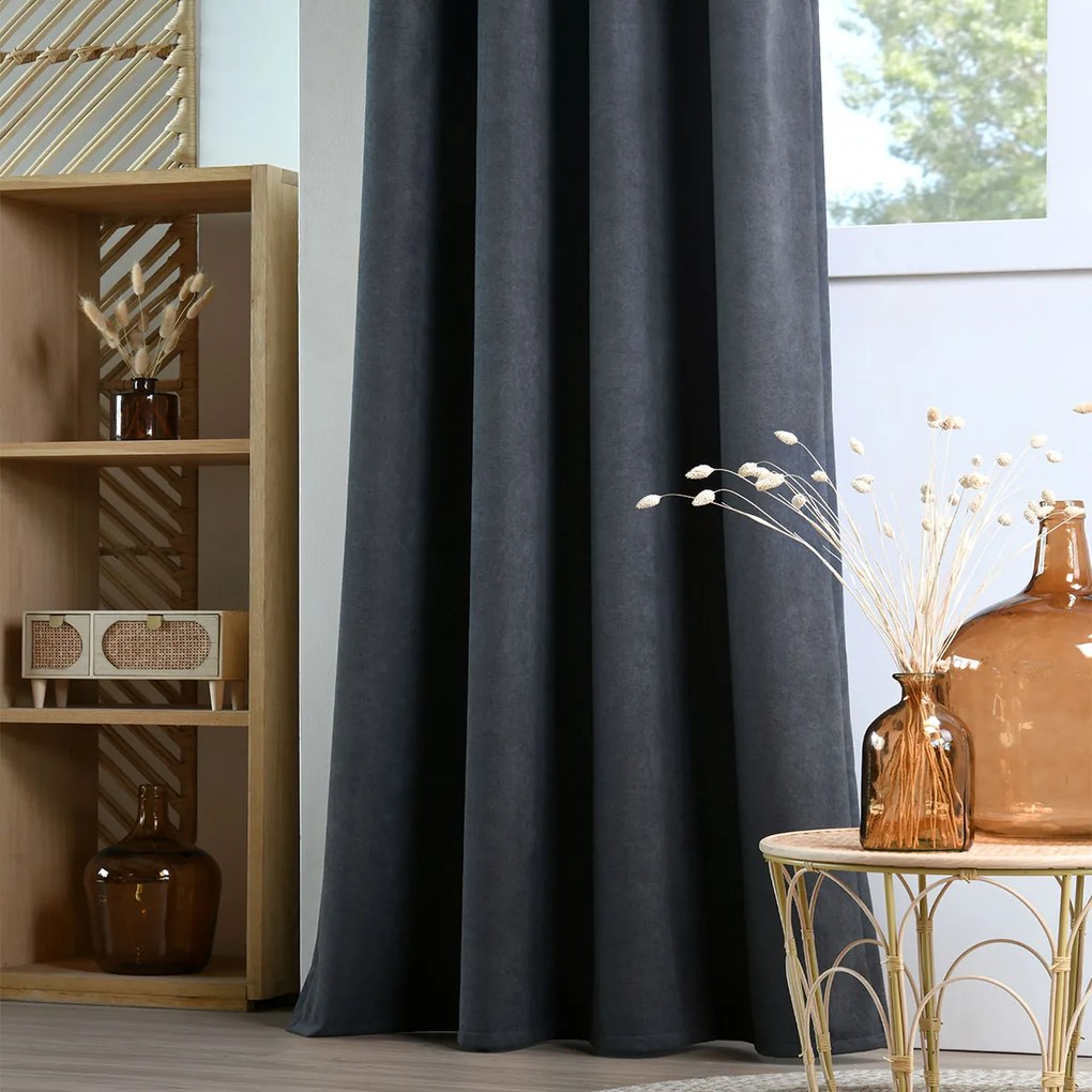 Θερμομονωτική Κουρτίνα Συσκότισης (140x260) Με Τρουκς S-F Harvard Polaire Charcoal R6C817003