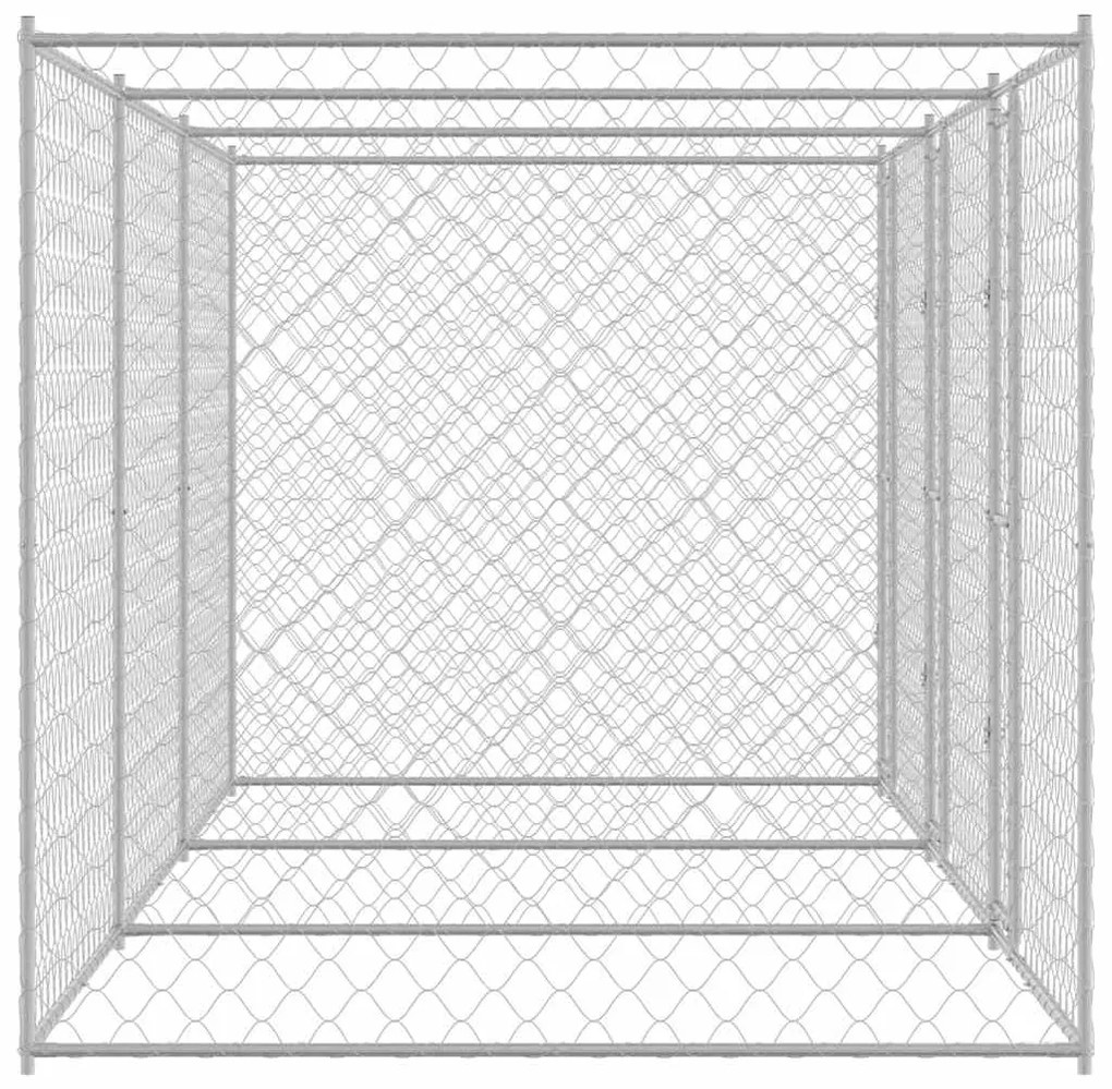 vidaXL Κλουβί σκύλου Ασημί 600 x 200 x 200 εκ. Επικαλυμμένος Χάλυβας