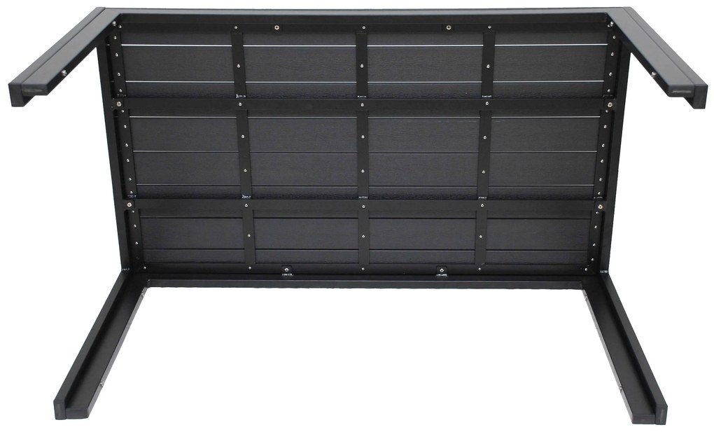 TPAΠEZI AΛOYM.ME POLYWOOD 140X80X74 ΑΝΘΡΑΚΙ