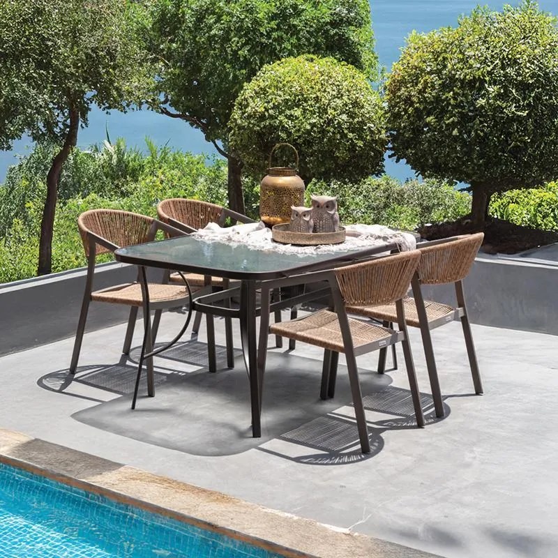 Τραπέζι Steel Fylliana Καφέ 140x80x70 εκ. 140x80x70 εκ.