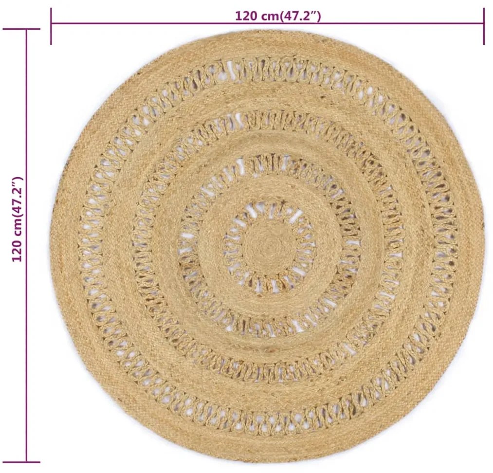 vidaXL Χαλί Χειροποίητο Πλεκτό 120 εκ. από Γιούτα