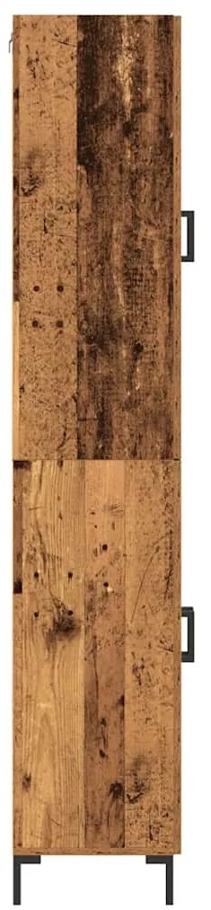 vidaXL Highboard Επιτοίχιο 2 pcs Παλαιό ξύλο 69.5 x 34 x 180 εκ.
