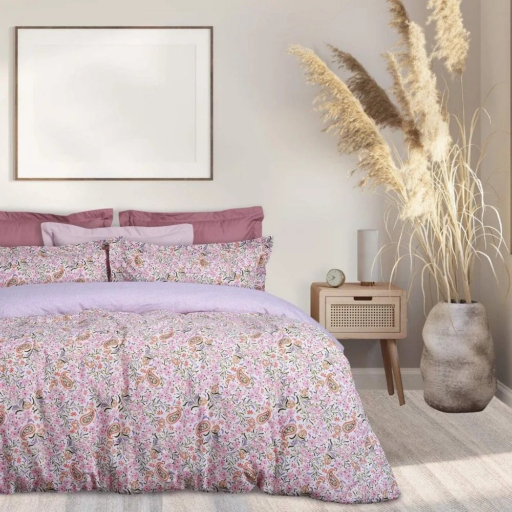 Σεντόνια 5414 Casual Με Λάστιχο (Σετ 3τμχ) Pink-Lila Das Home Μονό 120x235cm Βαμβάκι-Πολυέστερ