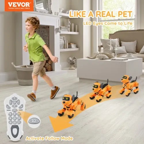 VEVOR RC Robot Dog Toy Talking Dancing Touch &amp; Voice Remote Control Programmable