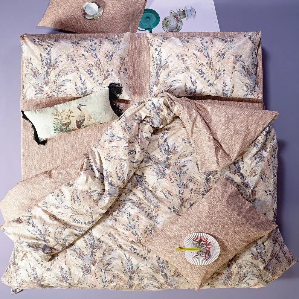 Πάπλωμα Pampas 26 Beige-Salmon Pink Kentia Υπέρδιπλo 220x240cm 100% Cotton