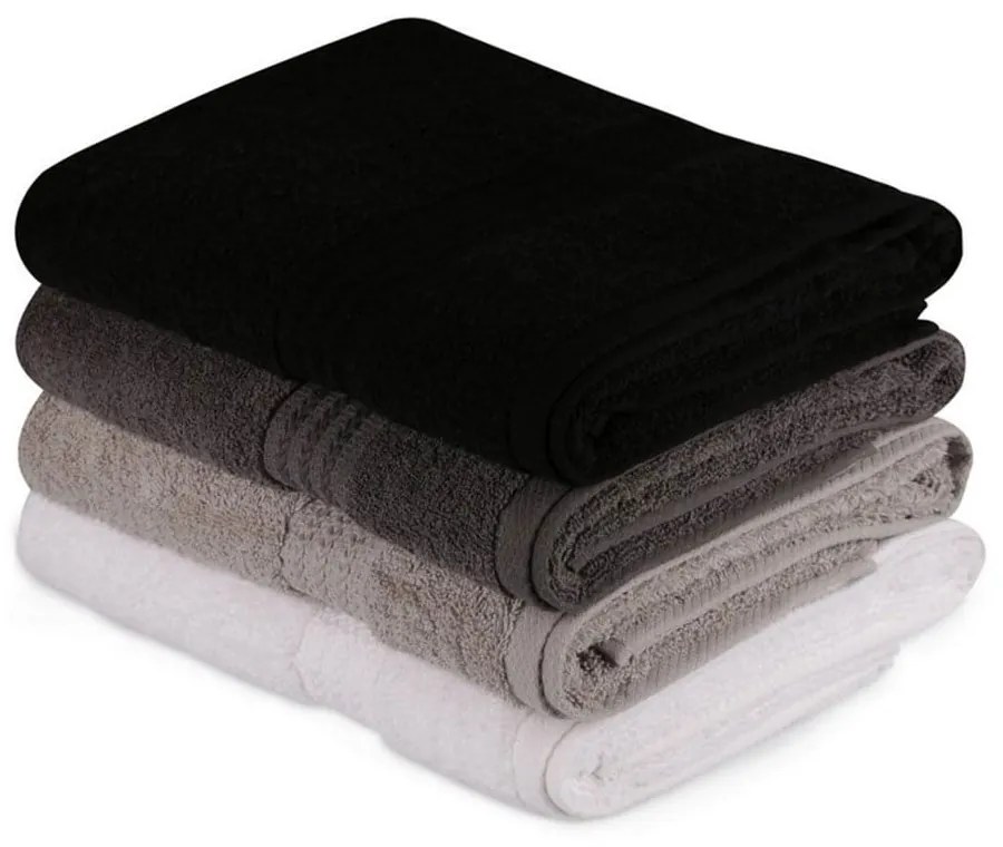 Πετσέτες Rainbow 317HBY1418 (Σετ 4τμχ) Black L'essentiel Maison Towels Set 70x140cm 100% Βαμβάκι