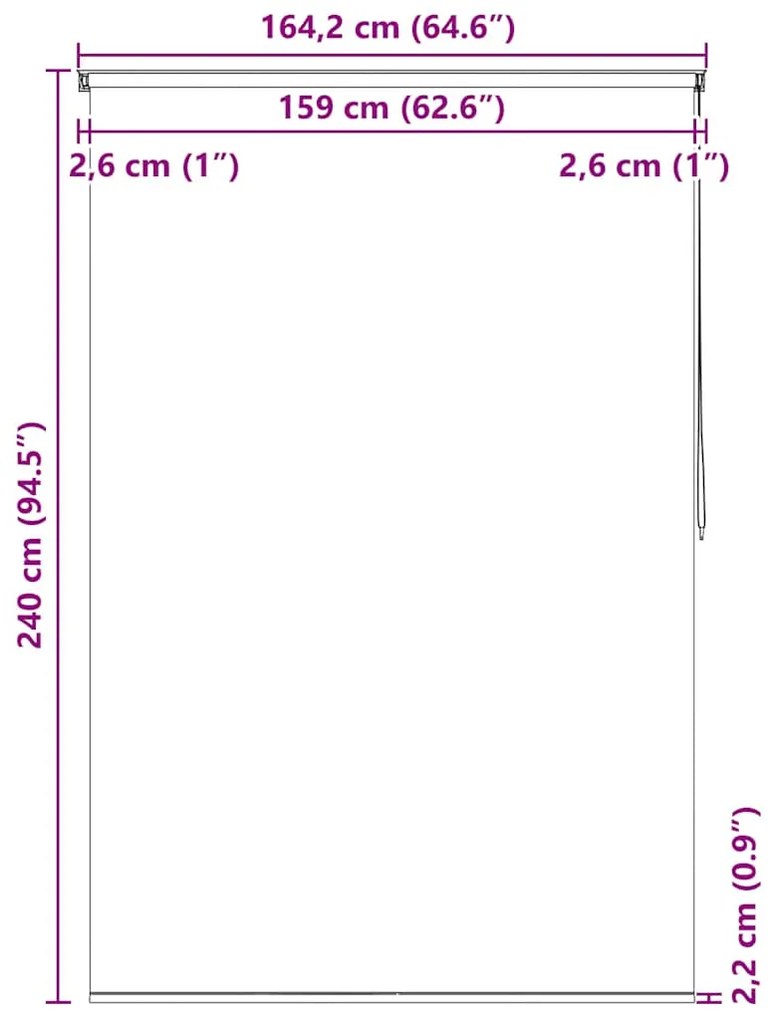 Κουρτίνα Μπάνιου Ρολό Λευκή 160 x 240 εκ. 142845