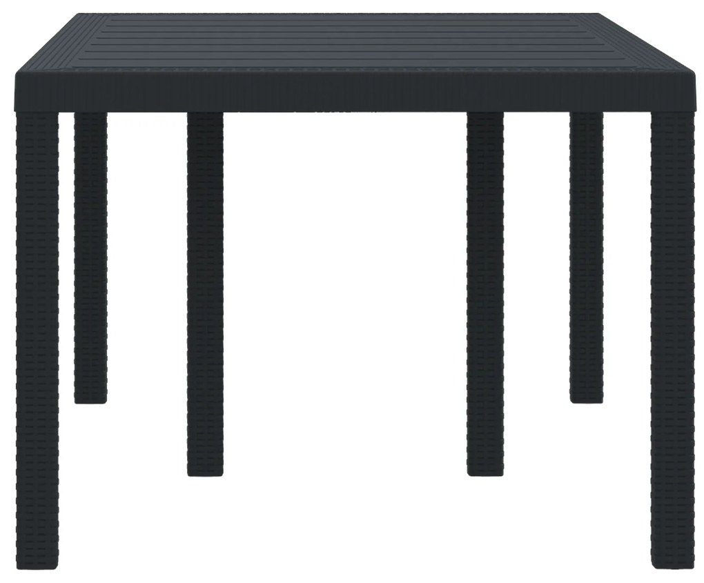 vidaXL Τραπέζι Κήπου Ανθρακί 150x100x73 εκ. Πολυ Ράτταν