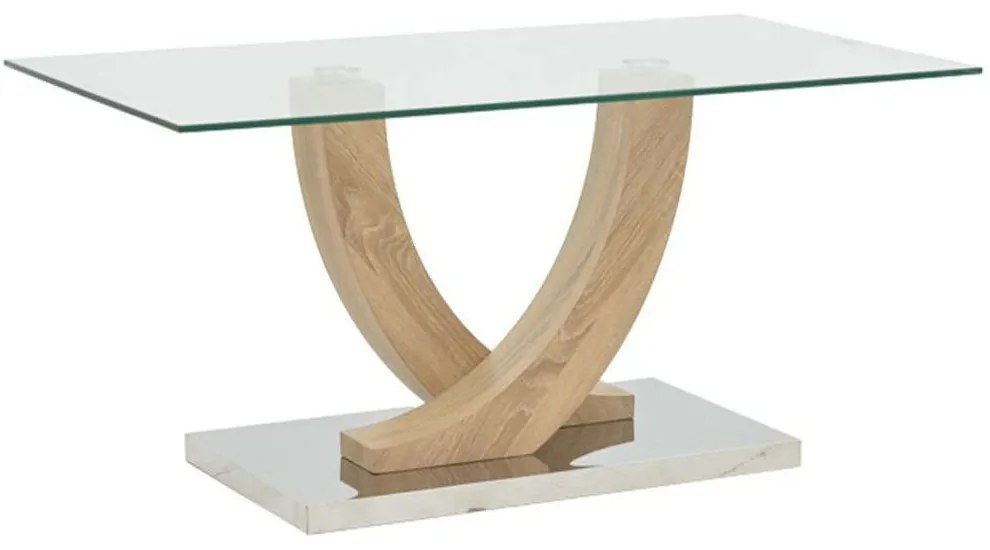Τραπέζι Σαλονιού Kasmora 029-000238 110x60x45cm Clear-Natural