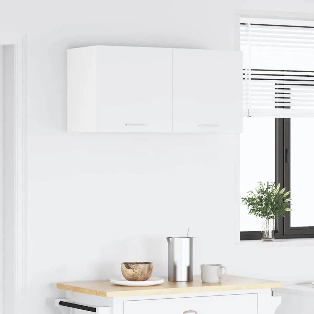 vidaXL Κρεμαστό ντουλάπι Λευκό 80 x 31 x 40 εκ Επεξεργασμένο ξύλο