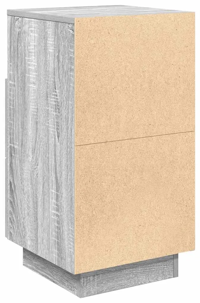 vidaXL Κομοδίνο με 2 συρτάρια Γκρι Sonoma 36x36x68 εκ.