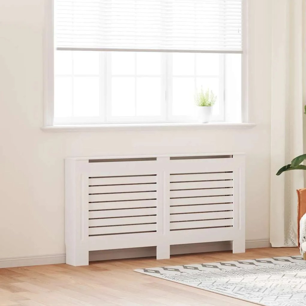 vidaXL Κάλυμμα Καλοριφέρ Λευκό 152 x 19 x 81,5 εκ. από MDF