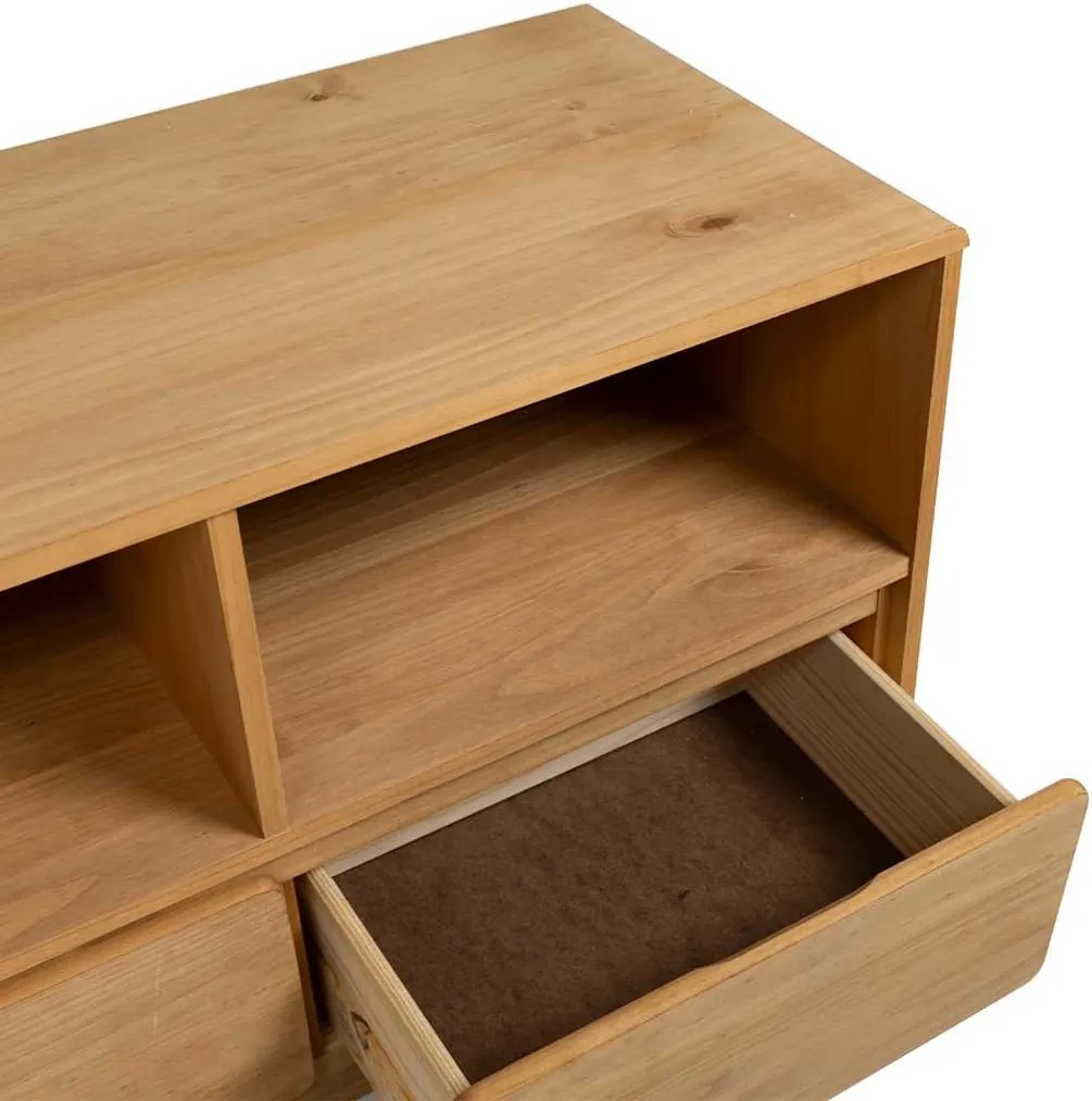 vidaXL Tv Cabinet SAUDA Medium Oak Solid Pine Wood
