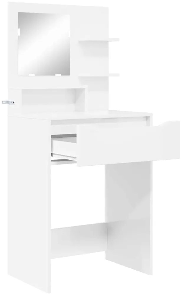 vidaXL Τραπέζια Ντυσίματος Κρεβατοκάμαρας Υψηλής γυαλάδας λευκό