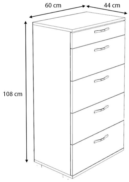 Συρταριέρα Helia Megapap χρώμα λευκό 60x44x108εκ.