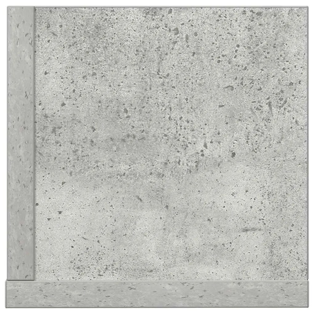 Ράφια τοίχου 2 τεμάχια Μπετόν Γκρι 75x16,5x16,5 cm Ξύλο μηχανής - Γκρι