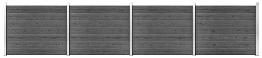 vidaXL Σετ Πάνελ Περίφραξης Μαύρο 699 x 146 εκ. από WPC
