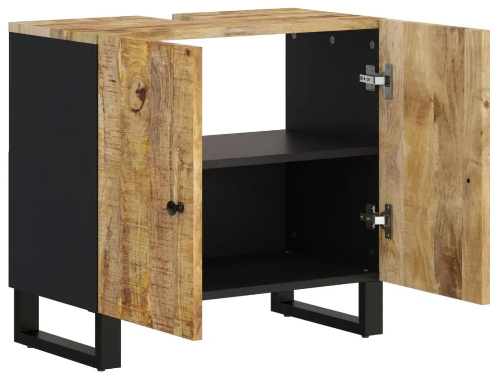 vidaXL Έπιπλο Νιπτήρα 62 x 33 x 58 εκ. Μασίφ Ξύλο Μάνγκο &amp; Επεξ. Ξύλο