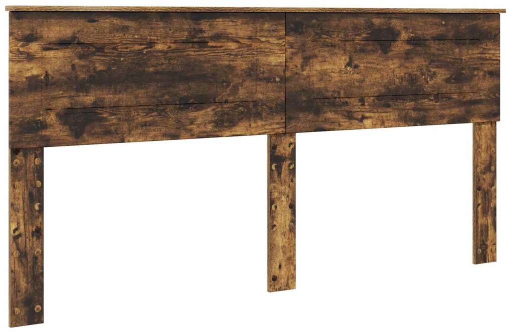 vidaXL Σκελετός Κρεβατιού με κεφαλάρι Καπνιστό Δρύς 200 x 200 cm