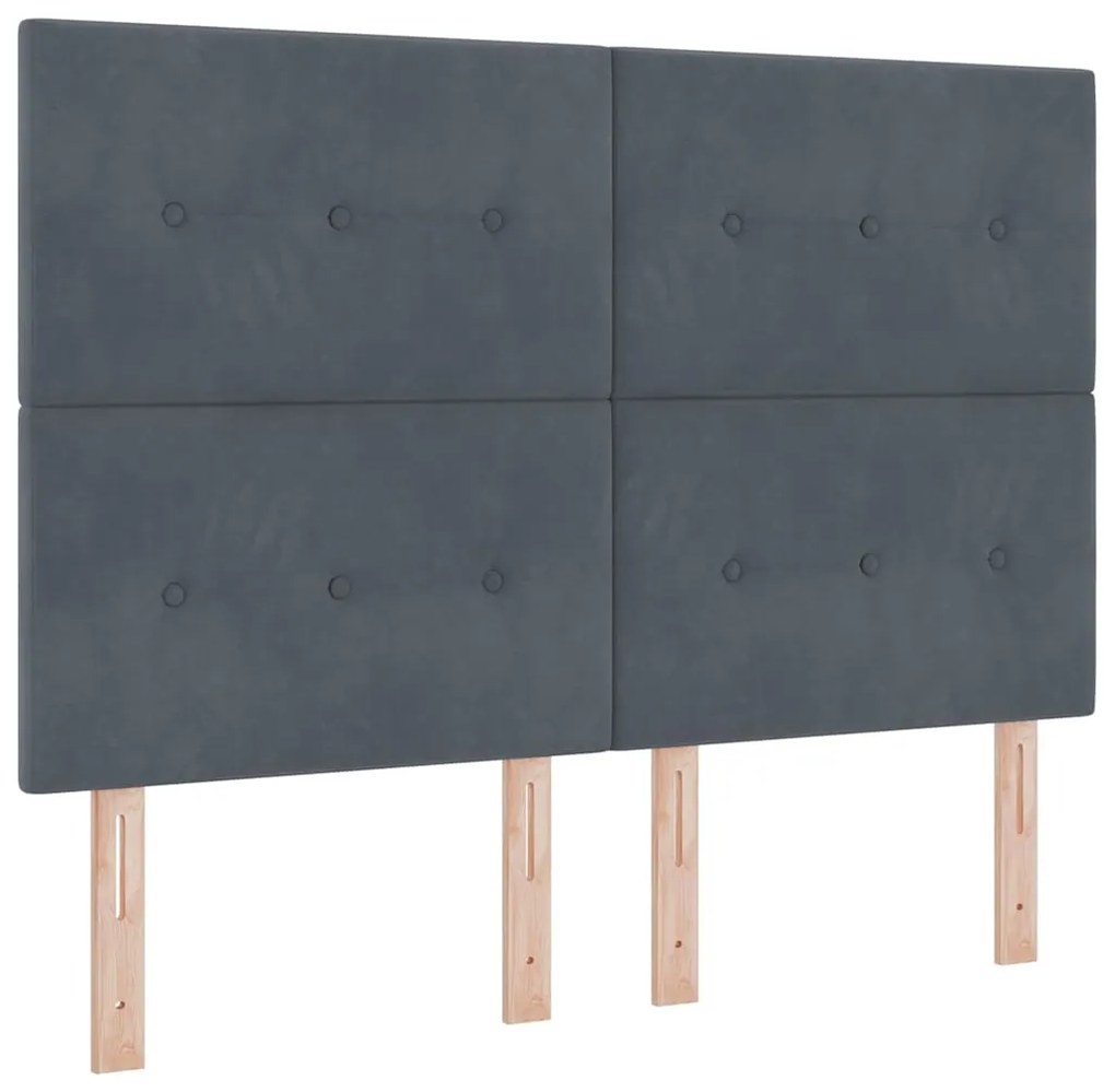 vidaXL Κρεβάτι με ελατήρια Σκούρο γκρι 140 x 190 cm Βελούδο