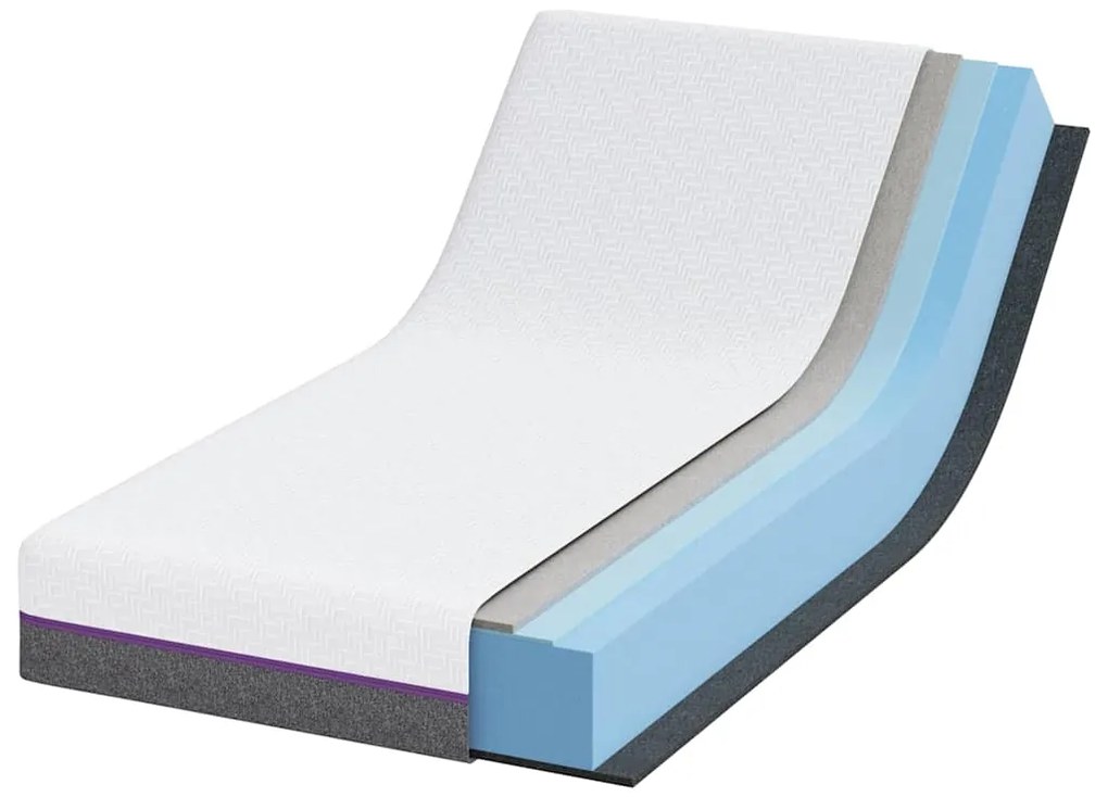 vidaXL Στρώμα Λευκό και Γκρι 80 x 160 cm Pěna
