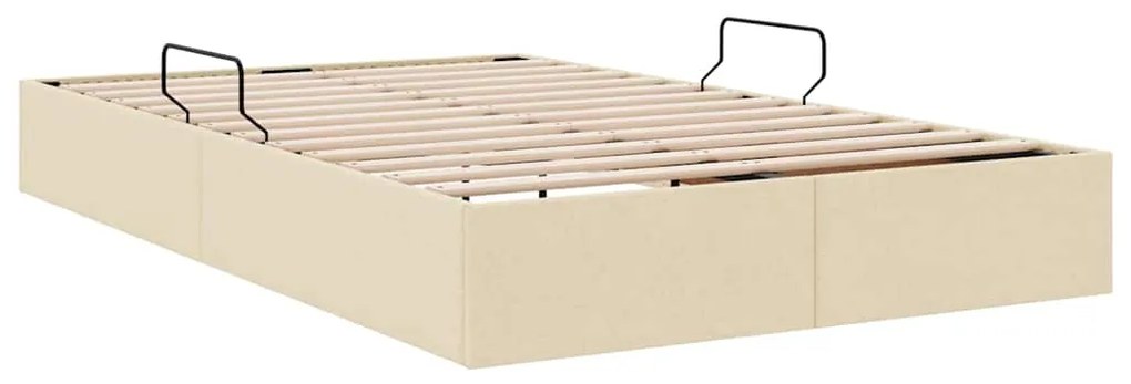 vidaXL Κρεβάτι Αποθήκης με στρώμα με κεφαλάρι Κρέμ 120 x 200 cm ύφασμα