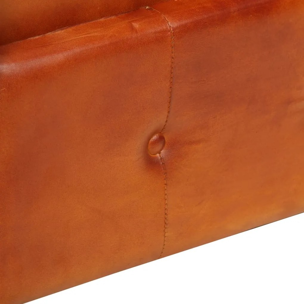 vidaXL Καναπές Διθέσιος Chesterfield Ταμπά από Γνήσιο Δέρμα