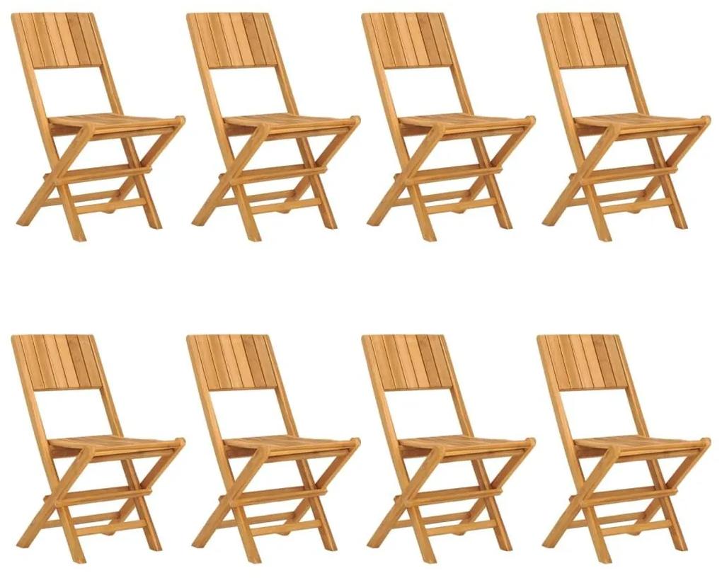 Καρέκλες Κήπου Πτυσσόμενες 8 τεμ. 47x61x90 εκ. Μασίφ Ξύλο Teak - Καφέ