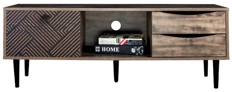 Έπιπλο Τηλεόρασης Home 120x39.5x45cm Grey Oak 271-00-021 Μελαμίνη,Μέταλλο