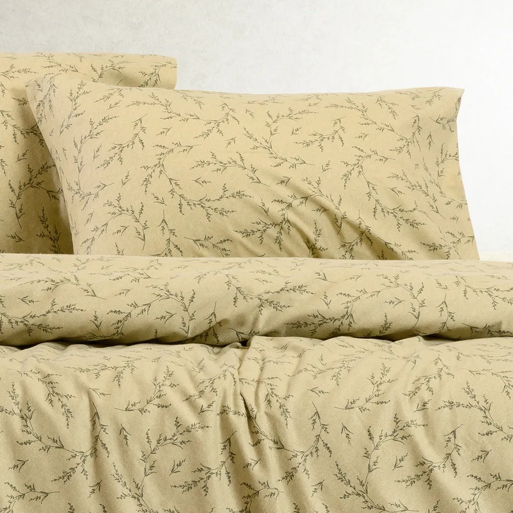 Ζεύγος Φανελένιες Μαξιλαροθήκες (53x72) Melinen Winter Line Poppy Pastel Olive