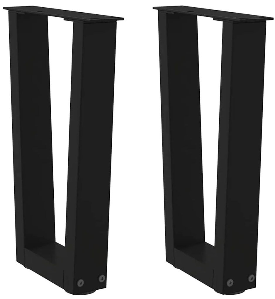 Πόδια Τραπεζιού Σαλονιού Σχήματος V 2 τεμ. Μαύρο 28x(42-43,3) εκ. Ατσάλι