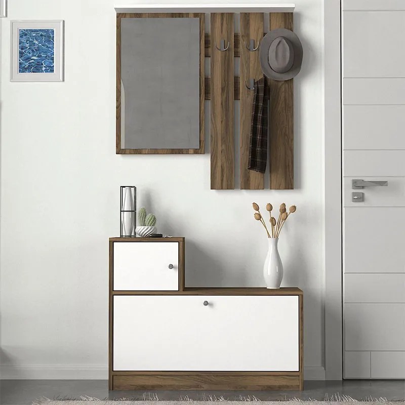 ΕΠΙΠΛΟ ΕΙΣΟΔΟΥ GALINA MEGAPAP ΧΡΩΜΑ ΚΑΡΥΔΙ - ΛΕΥΚΟ 91,8X27X70ΕΚ.