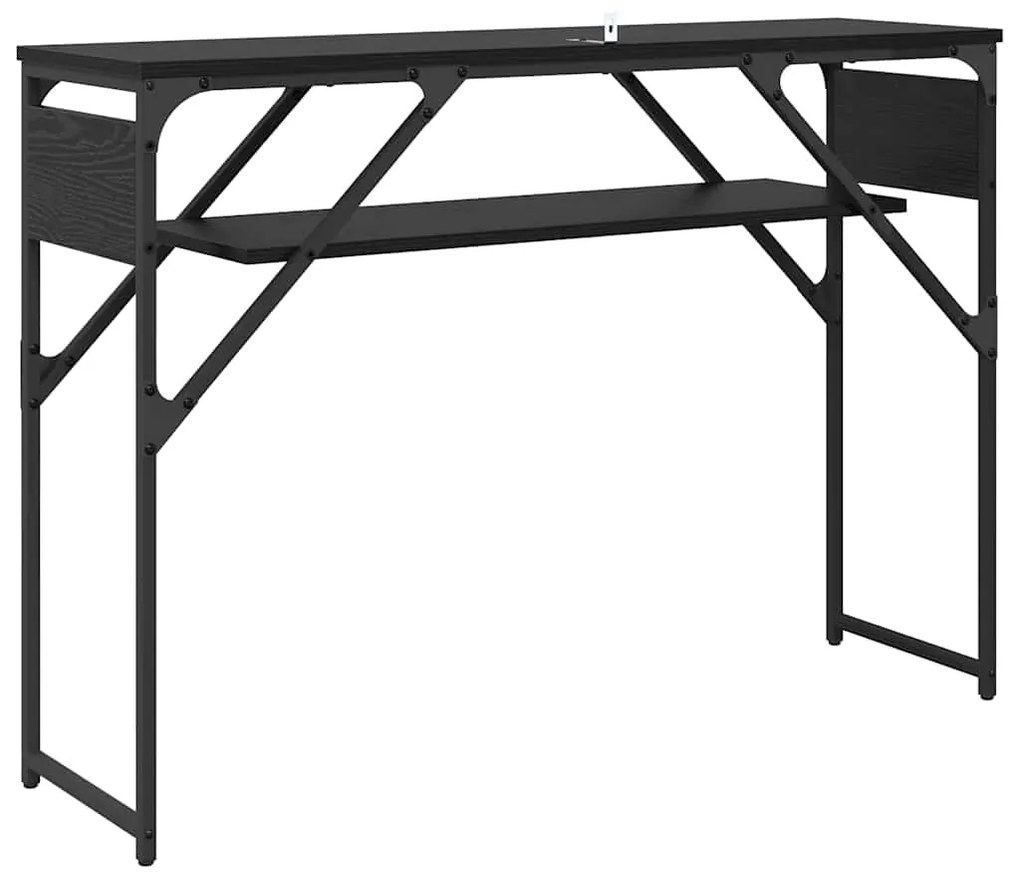 vidaXL ΤραπέζιΚονσόλας Μαύρη Οξυά 105x30x75εκ. Επεξεργασμένο ξύλο