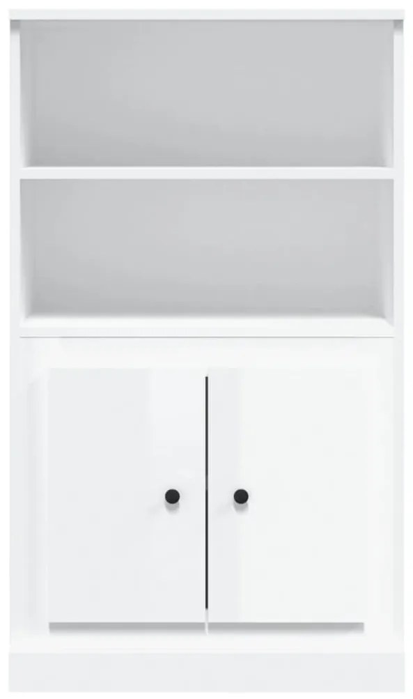 vidaXL Ντουλάπι Γυαλ. Λευκό 60x35,5x103,5 εκ. από Επεξεργασμένο Ξύλο