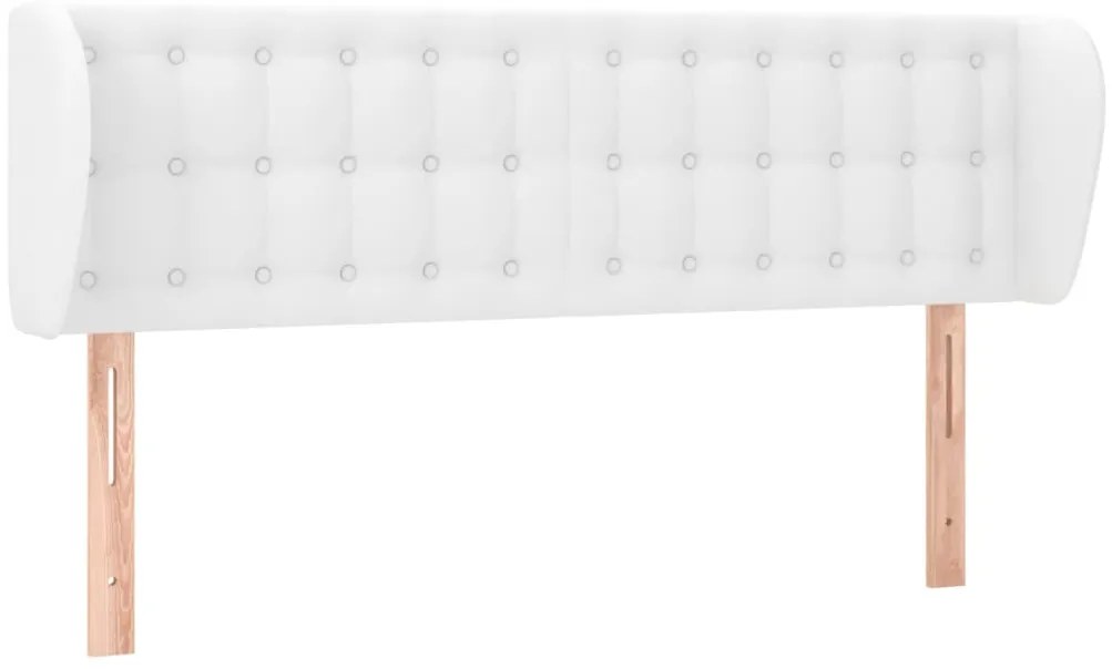 vidaXL Κεφαλάρι με Πτερύγια Λευκό 147 x 23 x 78/88 εκ. Συνθετικό Δέρμα