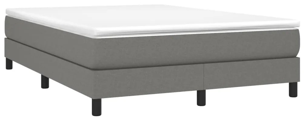 vidaXL Κρεβάτι Boxspring με Στρώμα Σκούρο Γκρι 140x200 εκ Υφασμάτινο