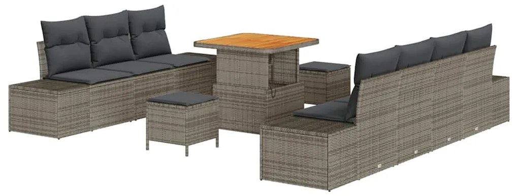 vidaXL Σετ Καναπέ Κήπου 10 pcs Ανοιχτό Γκρι και Σκούρο Γκρι