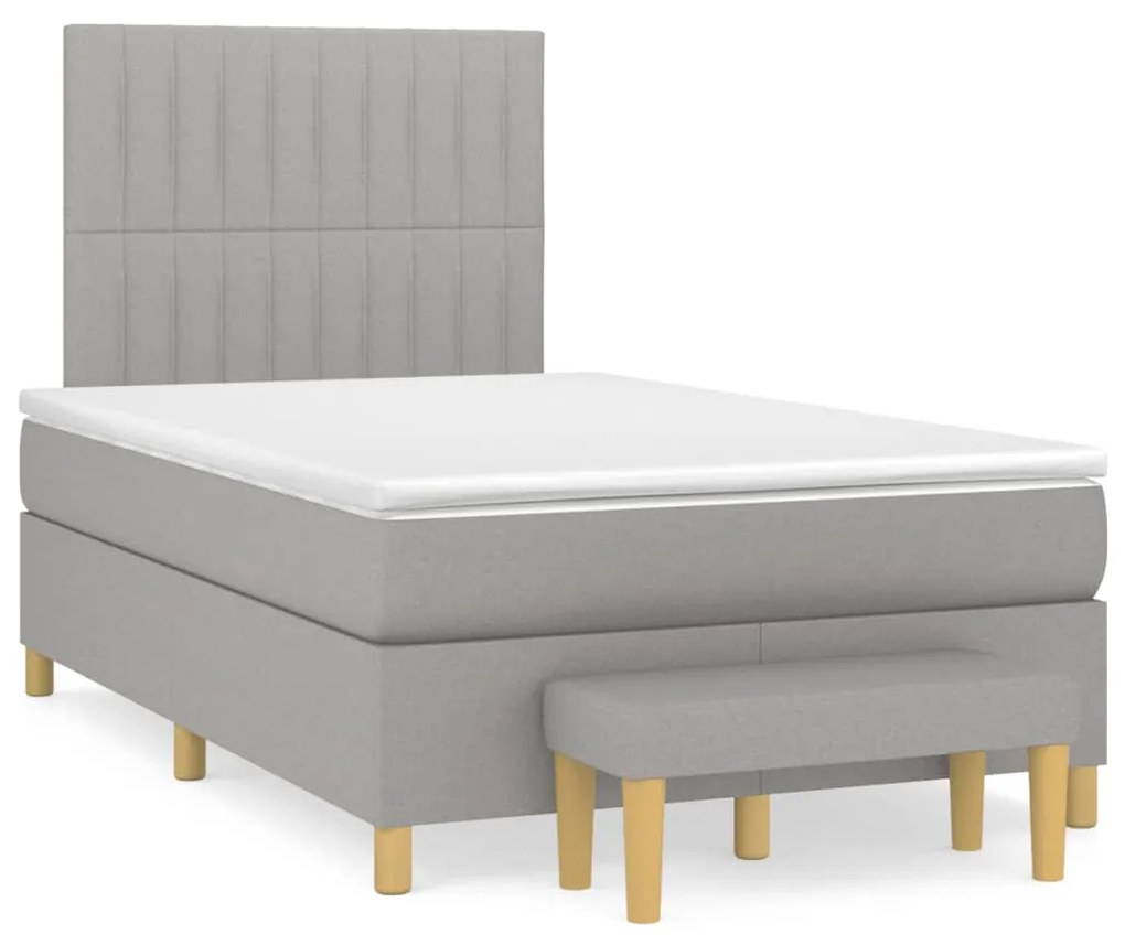 ΚΡΕΒΑΤΙ BOXSPRING ΜΕ ΣΤΡΩΜΑ ΑΝΟΙΧΤΟ ΓΚΡΙ 120X190 ΕΚ. ΥΦΑΣΜΑΤΙΝΟ 3270418