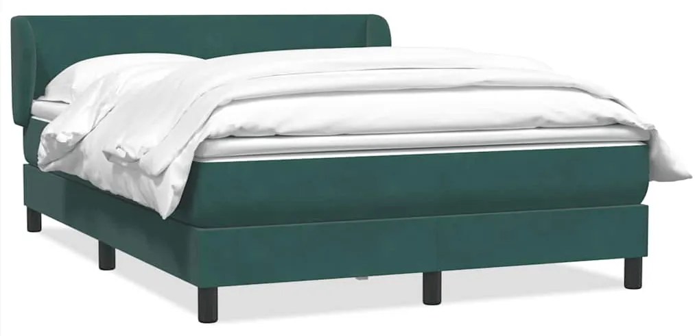 vidaXL Κρεβάτι Boxspring με Στρώμα Σκούρο Πράσινο 160x210εκ. Βελούδινο