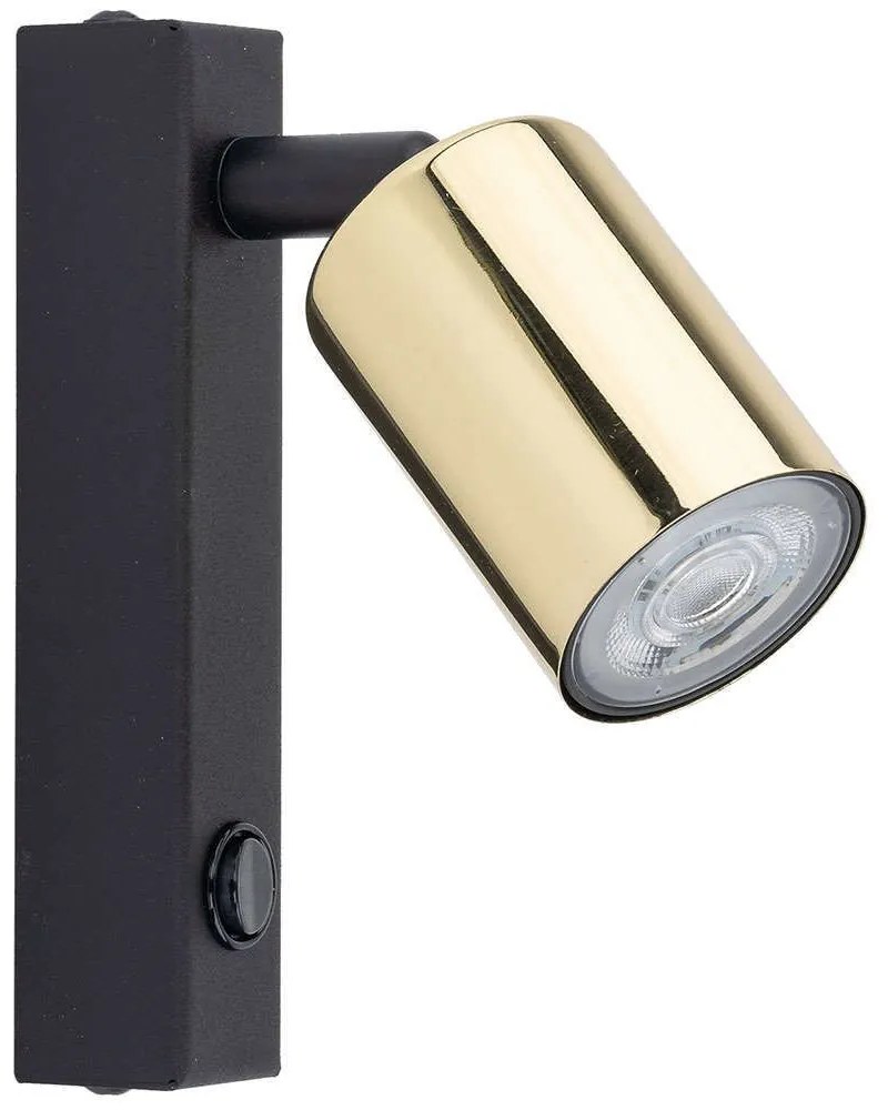 Φωτιστικό Τοίχου - Απλίκα Top 6087 11x14,5x22cm 1xGu10 10W Black-Gold TK Lighting