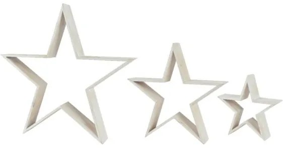 Beauty Home ΞΥΛΙΝΟ ΑΣΤΕΡΙ ΣΕΤ 3 ΤΜΧ 9 x 60 x 57 cm