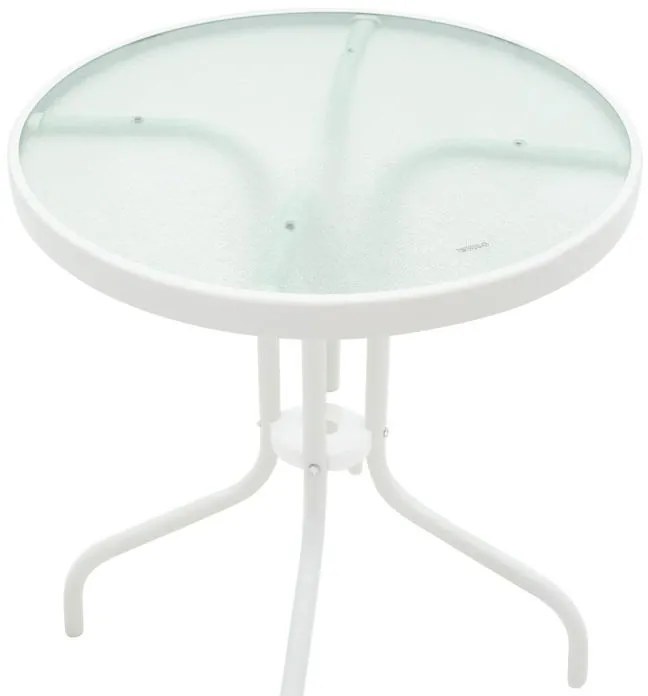 Σετ κήπου - Τραπεζαρία Watson - Sussie 3 τεμ. μέταλλο - γυαλί λευκό Φ60x70 εκ. 60x60x70 εκ.