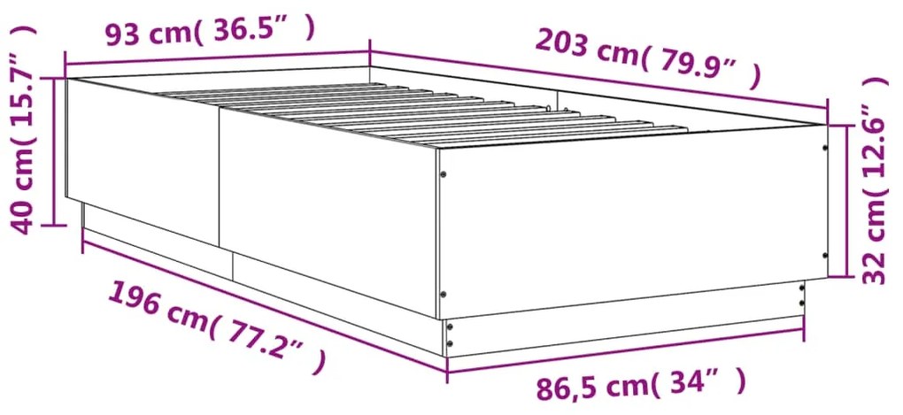 ΠΛΑΙΣΙΟ ΚΡΕΒΑΤΙΟΥ ΓΚΡΙ ΣΚΥΡΟΔΕΜΑΤΟΣ 90X200 ΕΚ. ΕΠΕΞΕΡΓ. ΞΥΛΟ 3209726