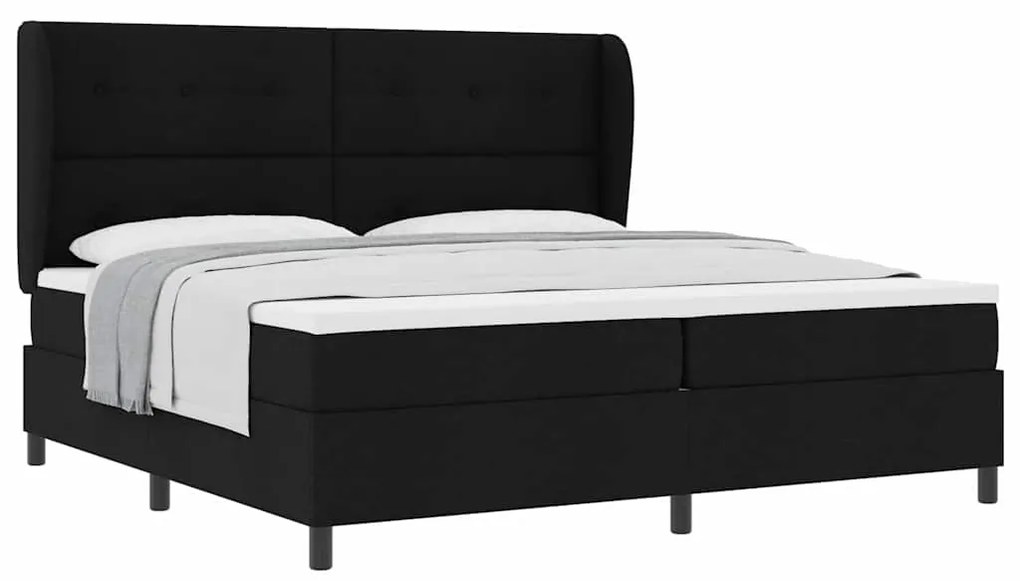 vidaXL Κρεβάτι με ελατήρια με στρώμα Μαύρο 200 x 200 cm ύφασμα