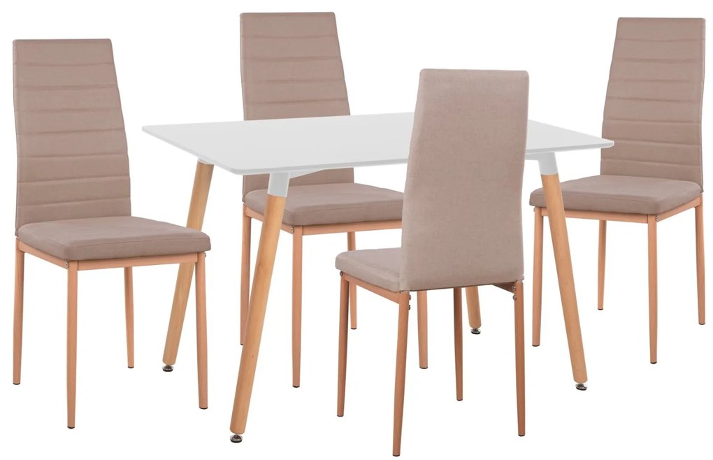 ΣΕΤ ΤΡΑΠΕΖΑΡΙΑΣ 5ΤΜΧ MINIMAL HM11767 ΛΕΥΚΟ MDF-ΜΠΕΖ ΥΦΑΣΜΑ