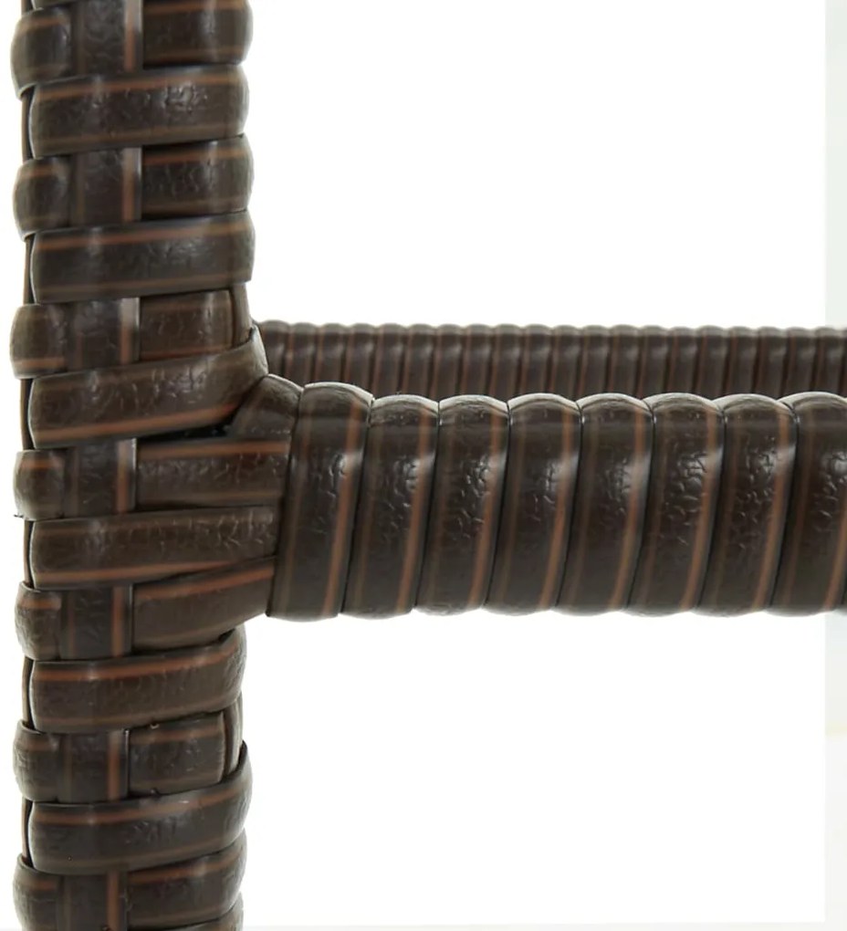 vidaXL Σκαμπό Μπαρ 4 τεμ. Καφέ από Συνθετικό Ρατάν με Μαξιλάρια