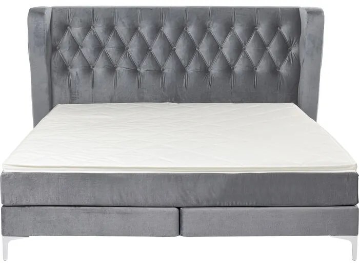 Κρεβάτι Boxspring Benito Moon Γκρι 160x200 εκ. 190x214x115εκ - Καφέ