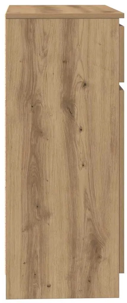Συρταριέρα με Συρτάρια Τεχνίτης Δρυς 71x35x84 εκ. Επεξ. Ξύλο - Καφέ