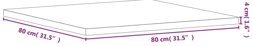 vidaXL Επιφάνεια Τραπεζιού Τετράγωνη 80x80x4 εκ. Μασίφ Ξύλο Οξιάς